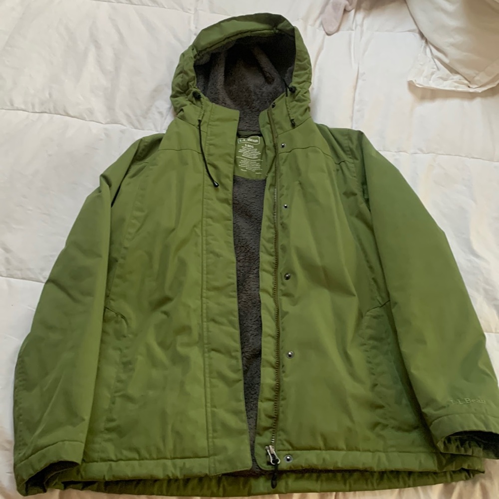 L.L. Bean fleece lined waterproof coat